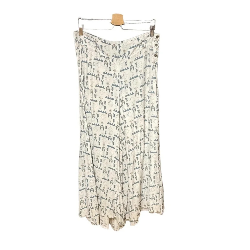 Tallow‎ White Arrow Geometric Print Wide Leg Pants Size US 6